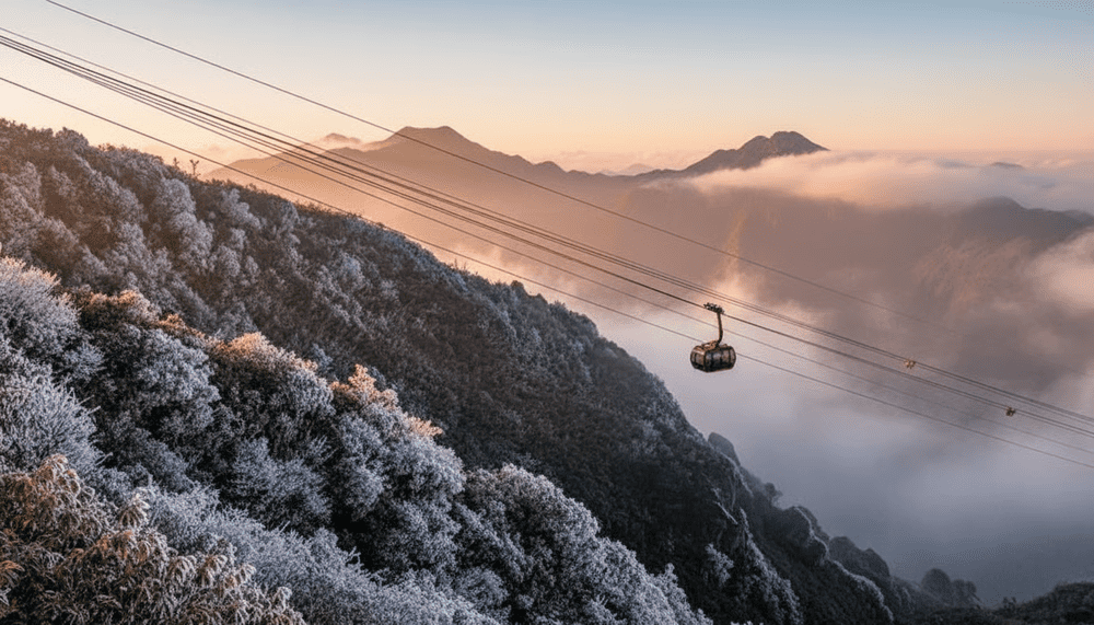The Fansipan cable car holds Guinness World Records for being the world's longest nonstop 3-rope cable car system at 6,292.5 meters